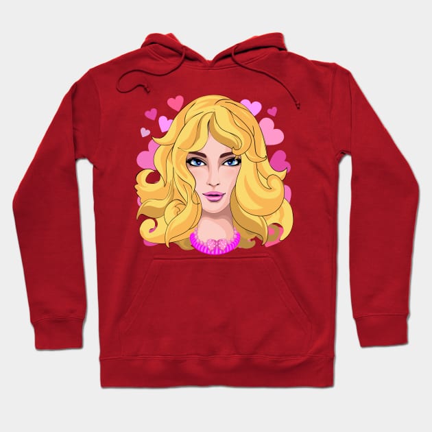 Barbie Pink Beauty Portrait Hoodie by BluedarkArt